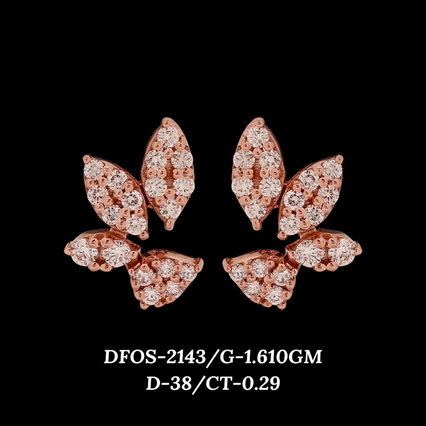 Diamond EARRING With 1.61 Gms of 18 Kt Gold and 0.29 Cts of Certified Natural Diamonds Code: MJ26ER356