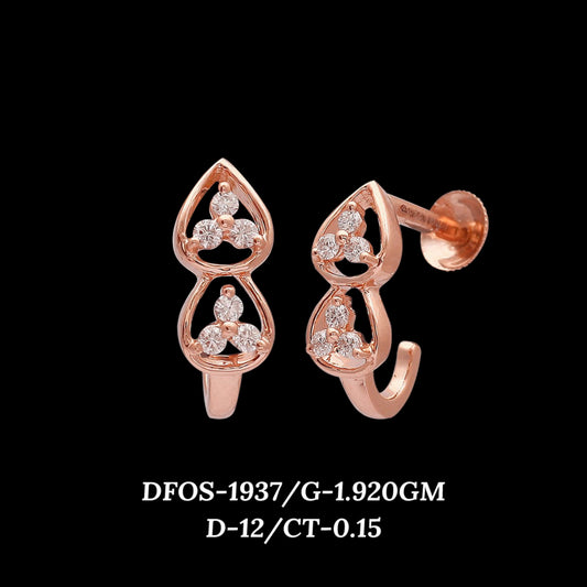 Diamond EARRING With 1.92 Gms of 18 Kt Gold and 0.15 Cts of Certified Natural Diamonds Code: MJ26ER328