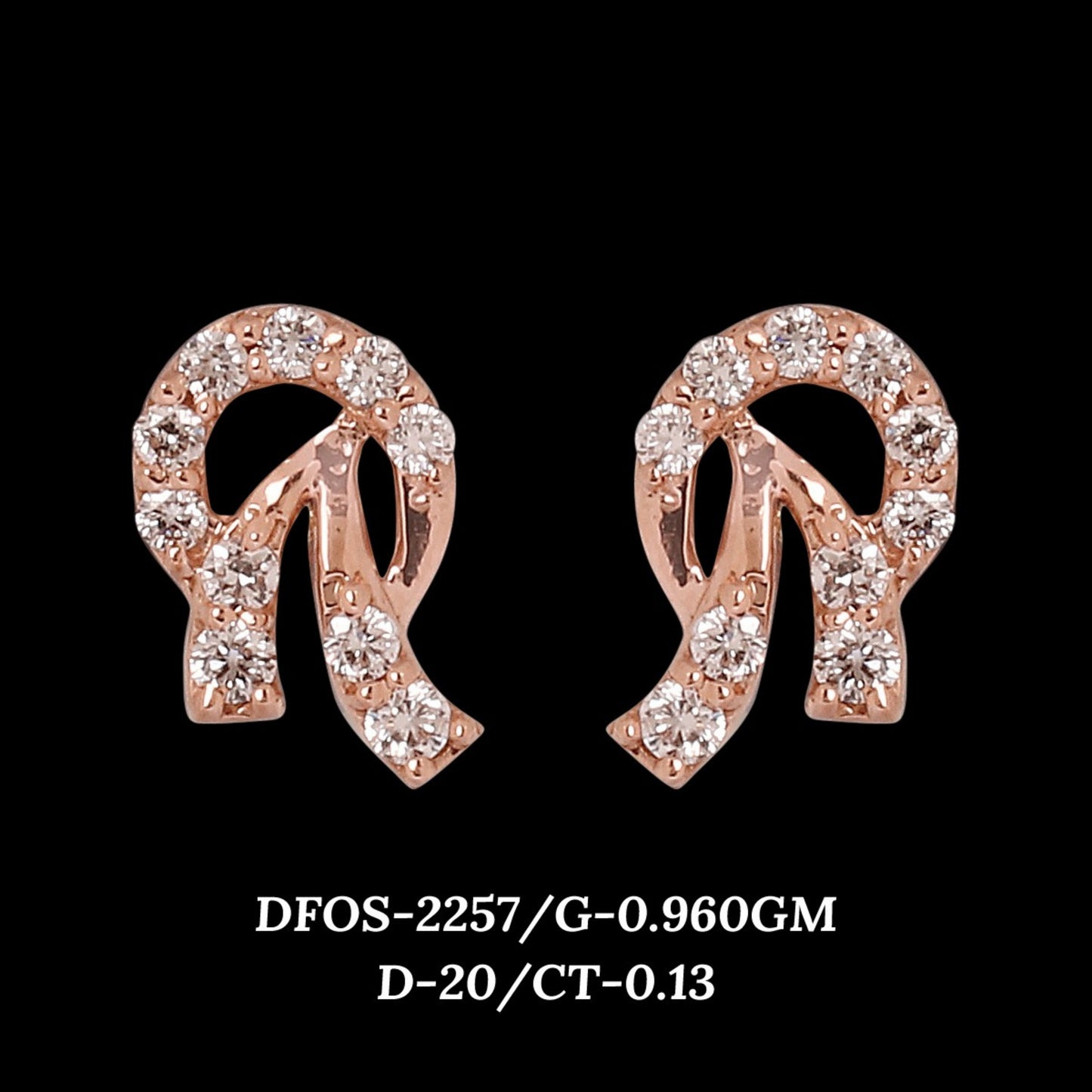Diamond EARRING With 0.96 Gms of 18 Kt Gold and 0.13 Cts of Certified Natural Diamonds Code: MJ26ER381