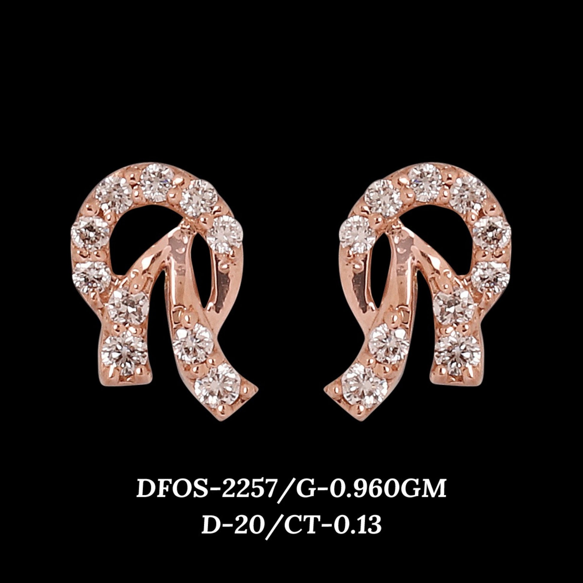 Diamond EARRING With 0.96 Gms of 18 Kt Gold and 0.13 Cts of Certified Natural Diamonds Code: MJ26ER381