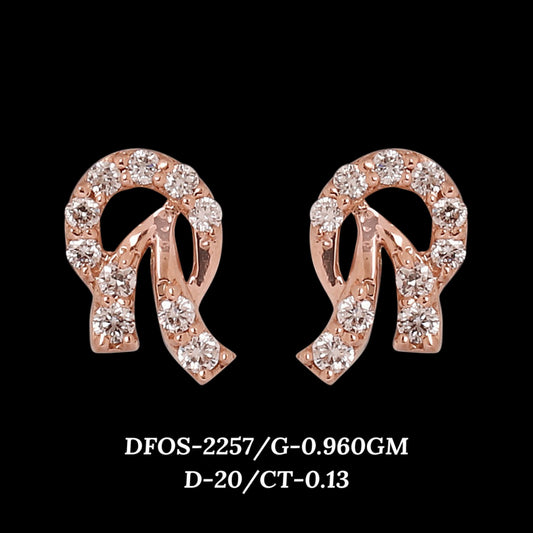 Diamond EARRING With 0.96 Gms of 18 Kt Gold and 0.13 Cts of Certified Natural Diamonds Code: MJ26ER381