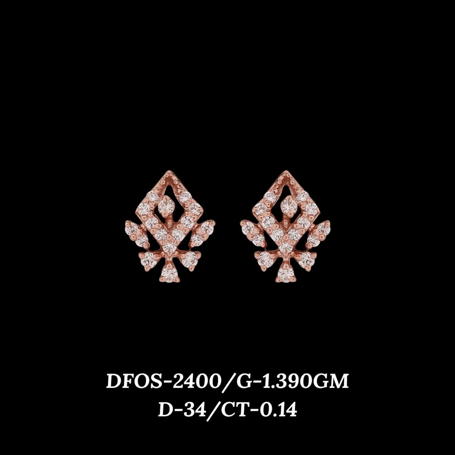 Diamond EARRING With 1.39 Gms of 18 Kt Gold and 0.14 Cts of Certified Natural Diamonds Code: MJ26ER444
