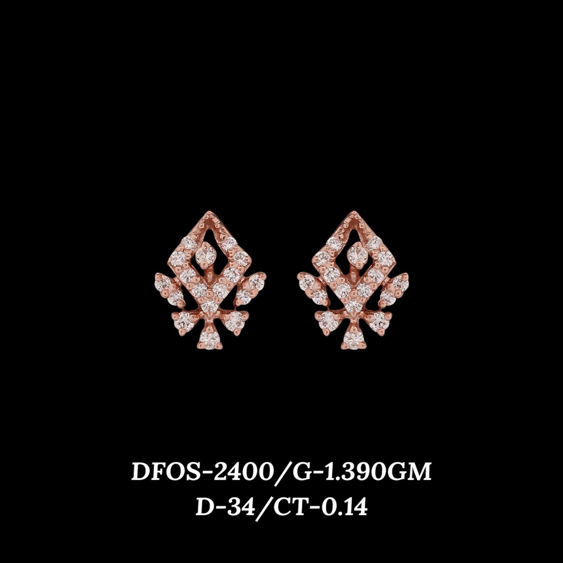 Diamond EARRING With 1.39 Gms of 18 Kt Gold and 0.14 Cts of Certified Natural Diamonds Code: MJ26ER444
