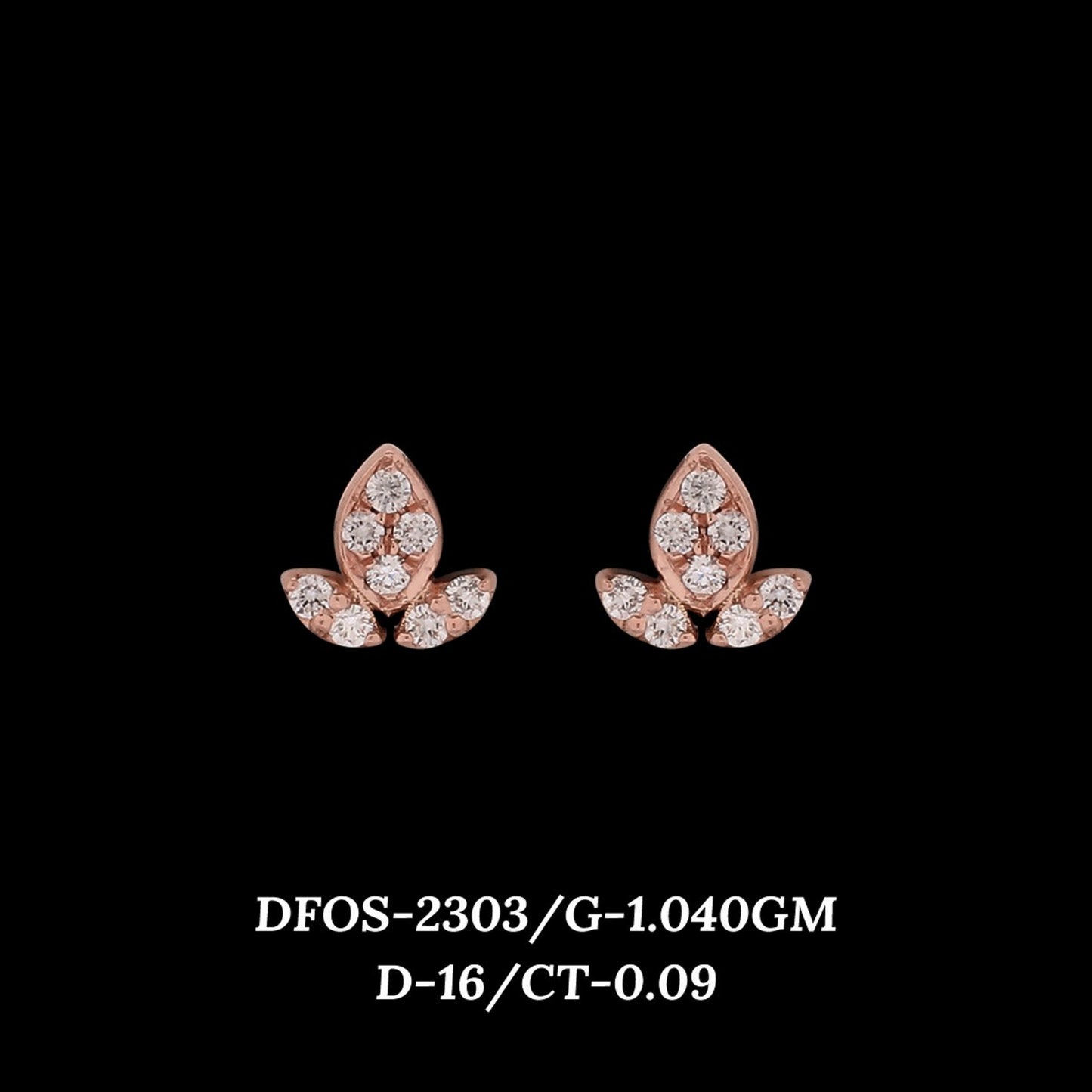 Diamond EARRING With 1.04 Gms of 18 Kt Gold and 0.09 Cts of Certified Natural Diamonds Code: MJ26ER404