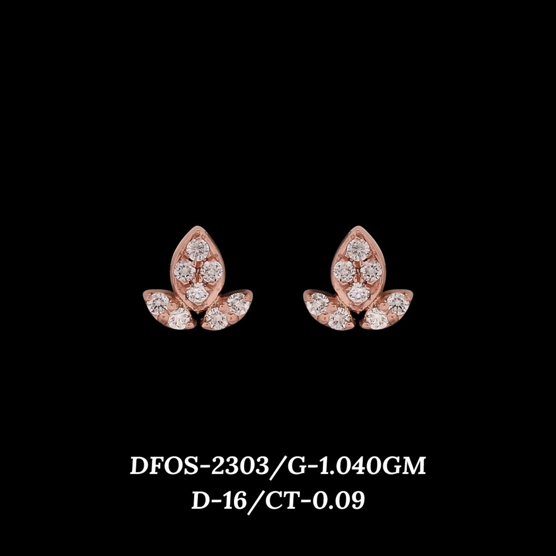 Diamond EARRING With 1.04 Gms of 18 Kt Gold and 0.09 Cts of Certified Natural Diamonds Code: MJ26ER404