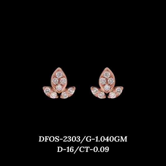 Diamond EARRING With 1.04 Gms of 18 Kt Gold and 0.09 Cts of Certified Natural Diamonds Code: MJ26ER404