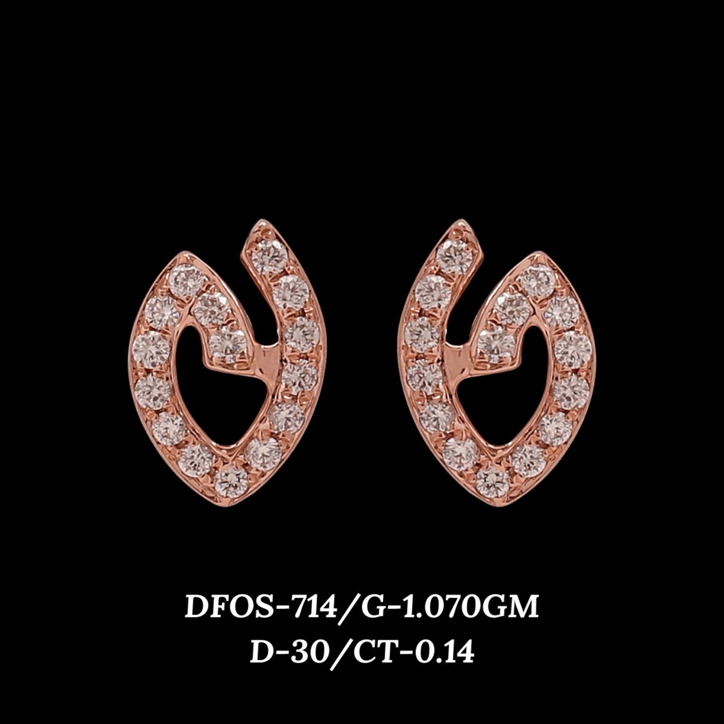 Diamond EARRING With 1.07 Gms of 18 Kt Gold and 0.14 Cts of Certified Natural Diamonds Code: MJ26ER578