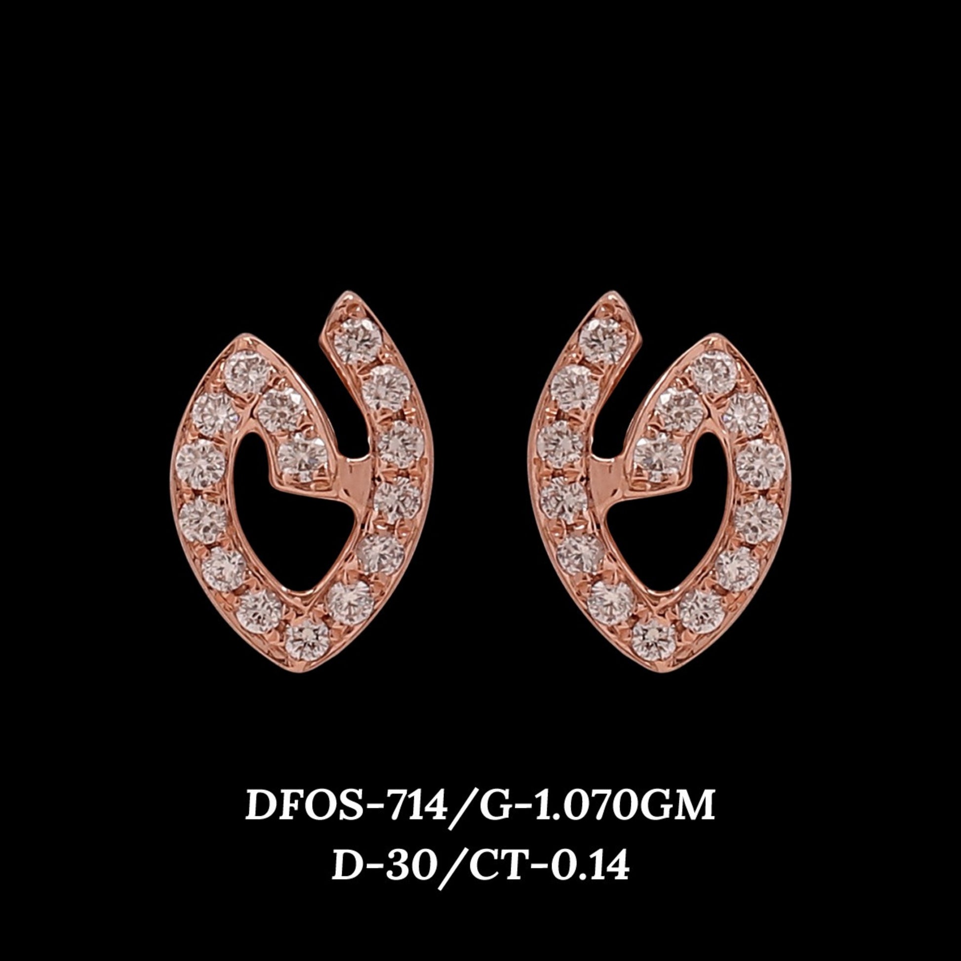Diamond EARRING With 1.07 Gms of 18 Kt Gold and 0.14 Cts of Certified Natural Diamonds Code: MJ26ER578