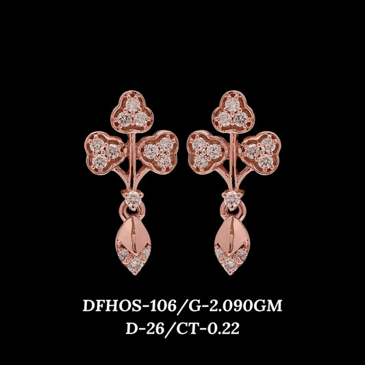 Diamond EARRING With 2.09 Gms of 18 Kt Gold and 0.22 Cts of Certified Natural Diamonds Code: MJ26ER155