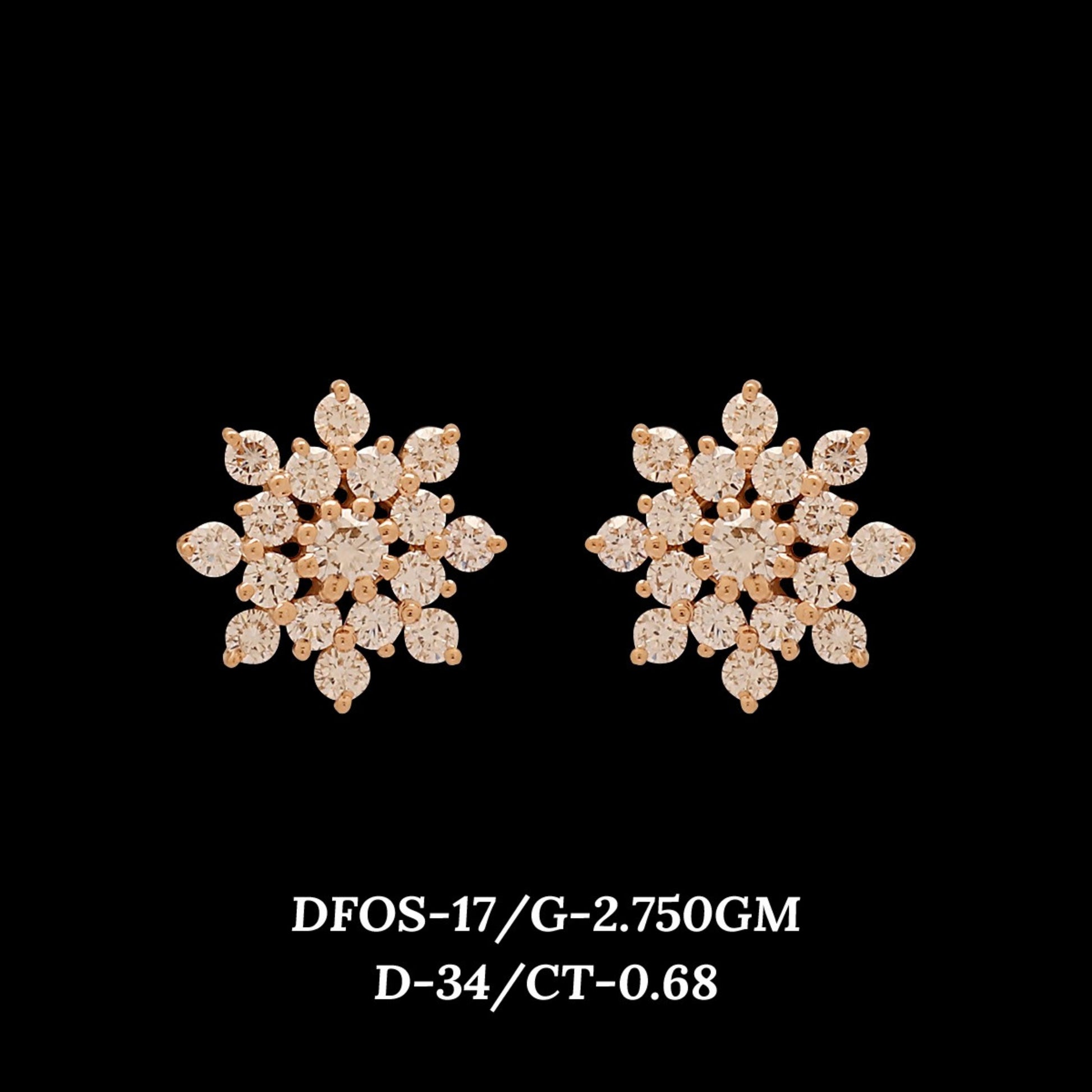 Diamond EARRING With 2.75 Gms of 18 Kt Gold and 0.68 Cts of Certified Natural Diamonds Code: MJ26ER244