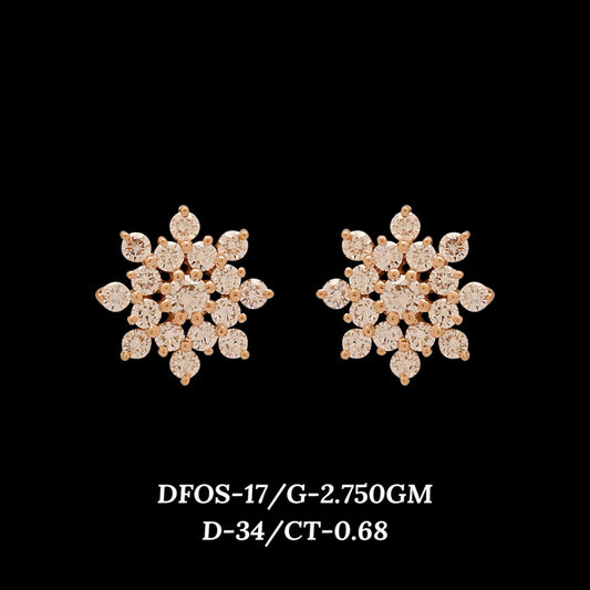 Diamond EARRING With 2.75 Gms of 18 Kt Gold and 0.68 Cts of Certified Natural Diamonds Code: MJ26ER244