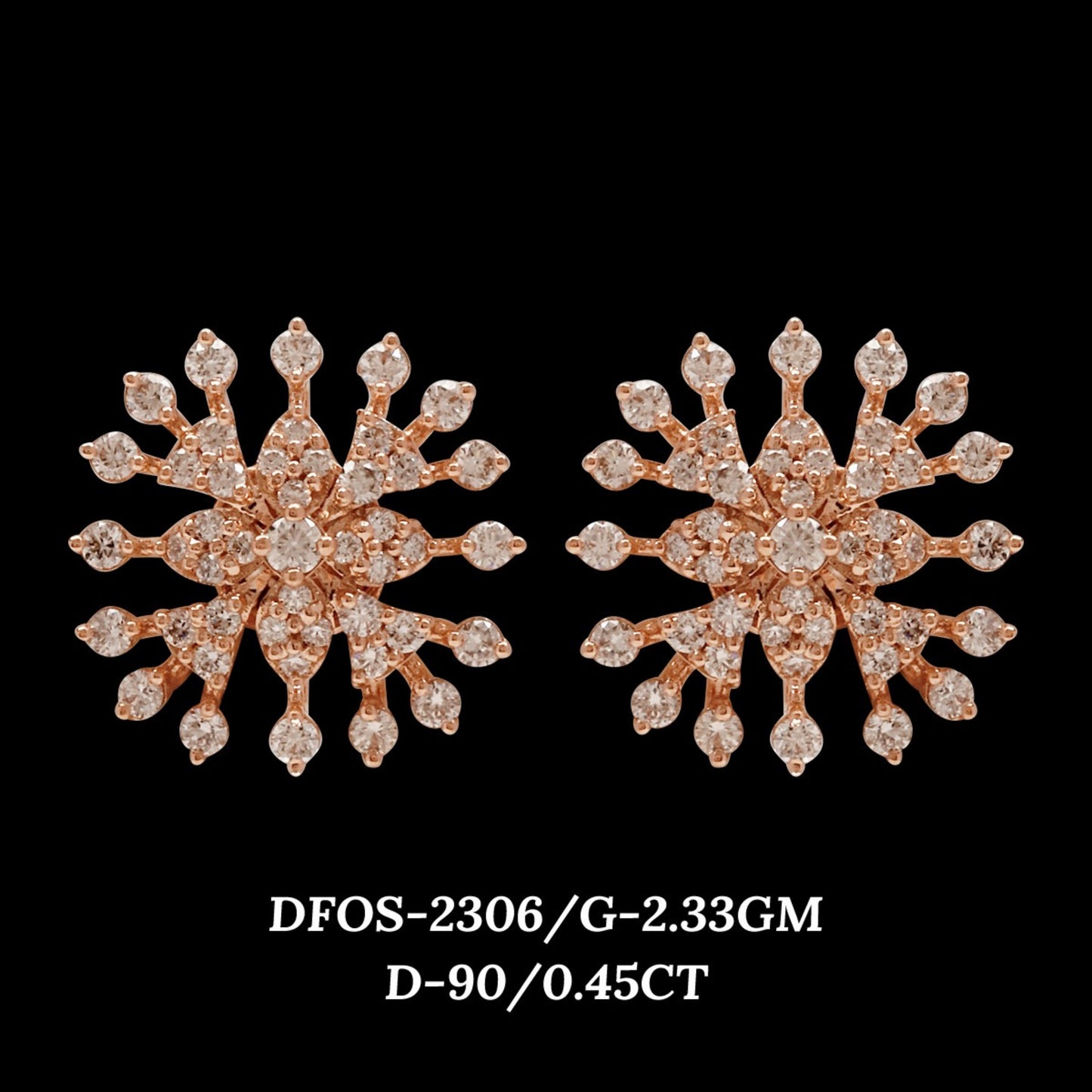 Diamond EARRING With 2.33 Gms of 18 Kt Gold and 0.45 Cts of Certified Natural Diamonds Code: MJ26ER406