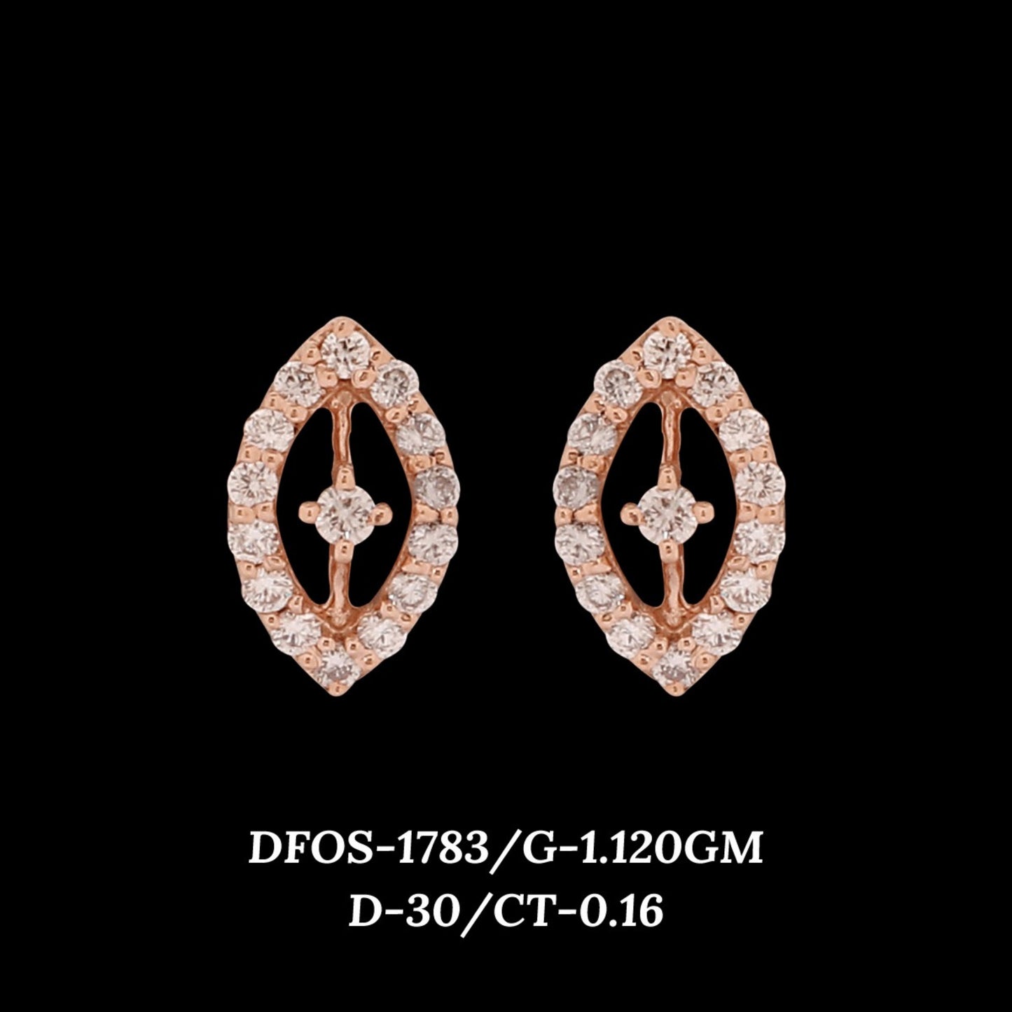 Diamond EARRING With 1.12 Gms of 18 Kt Gold and 0.16 Cts of Certified Natural Diamonds Code: MJ26ER273