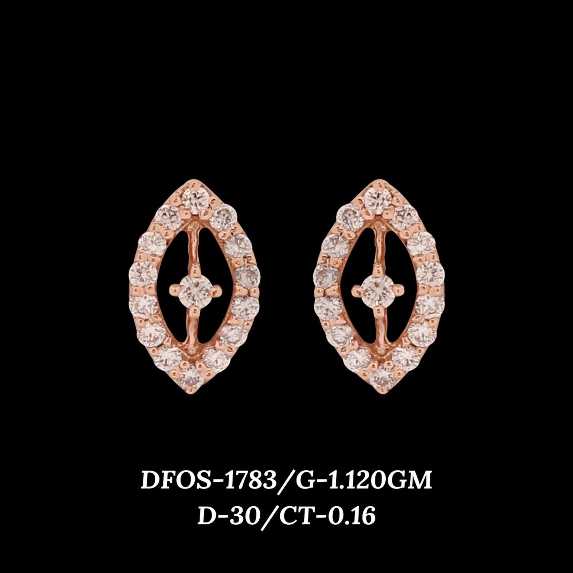Diamond EARRING With 1.12 Gms of 18 Kt Gold and 0.16 Cts of Certified Natural Diamonds Code: MJ26ER273