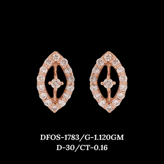 Diamond EARRING With 1.12 Gms of 18 Kt Gold and 0.16 Cts of Certified Natural Diamonds Code: MJ26ER273