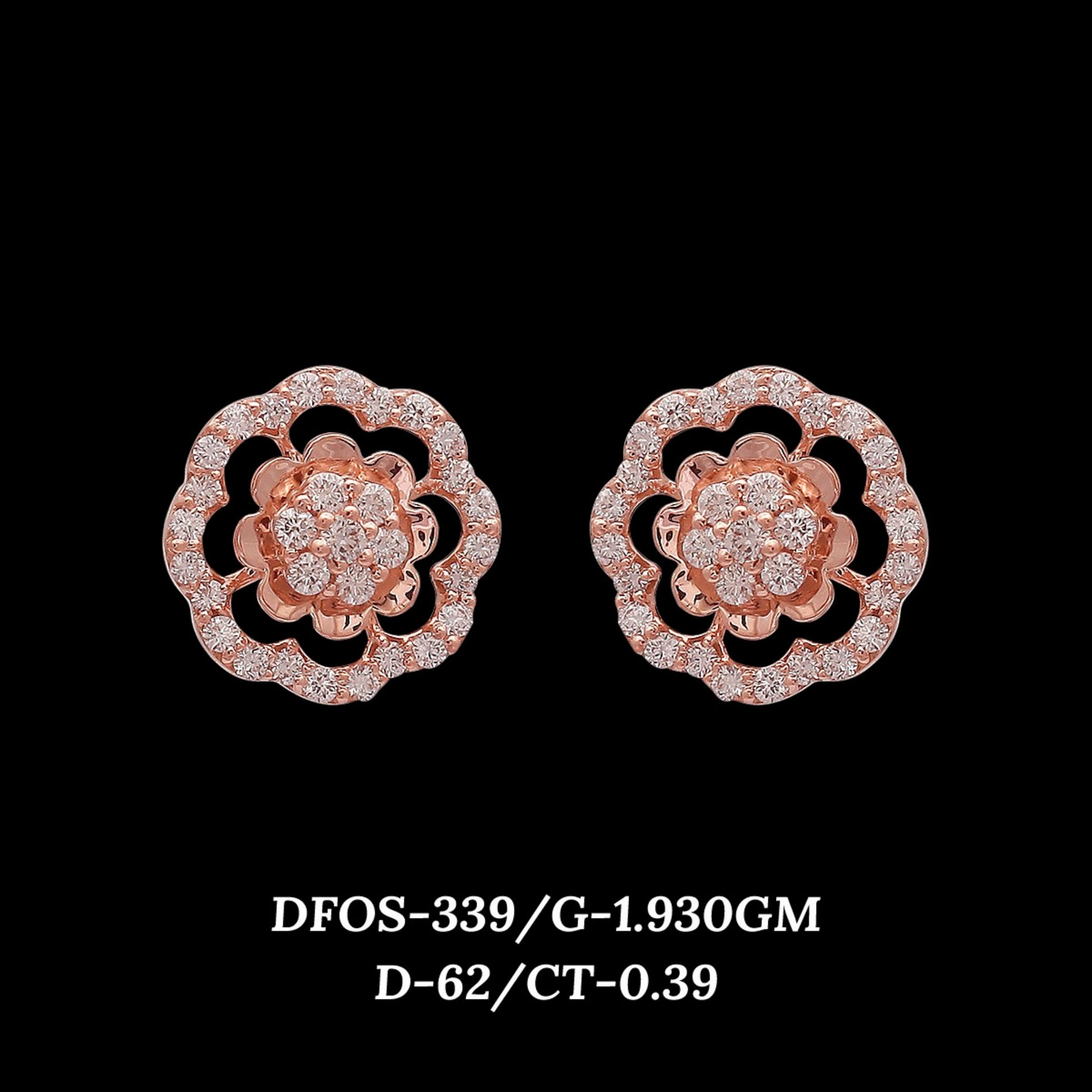 Diamond EARRING With 1.93 Gms of 18 Kt Gold and 0.39 Cts of Certified Natural Diamonds Code: MJ26ER504