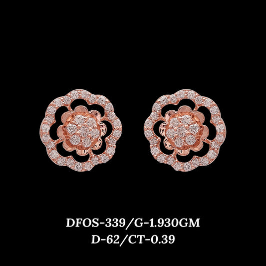 Diamond EARRING With 1.93 Gms of 18 Kt Gold and 0.39 Cts of Certified Natural Diamonds Code: MJ26ER504