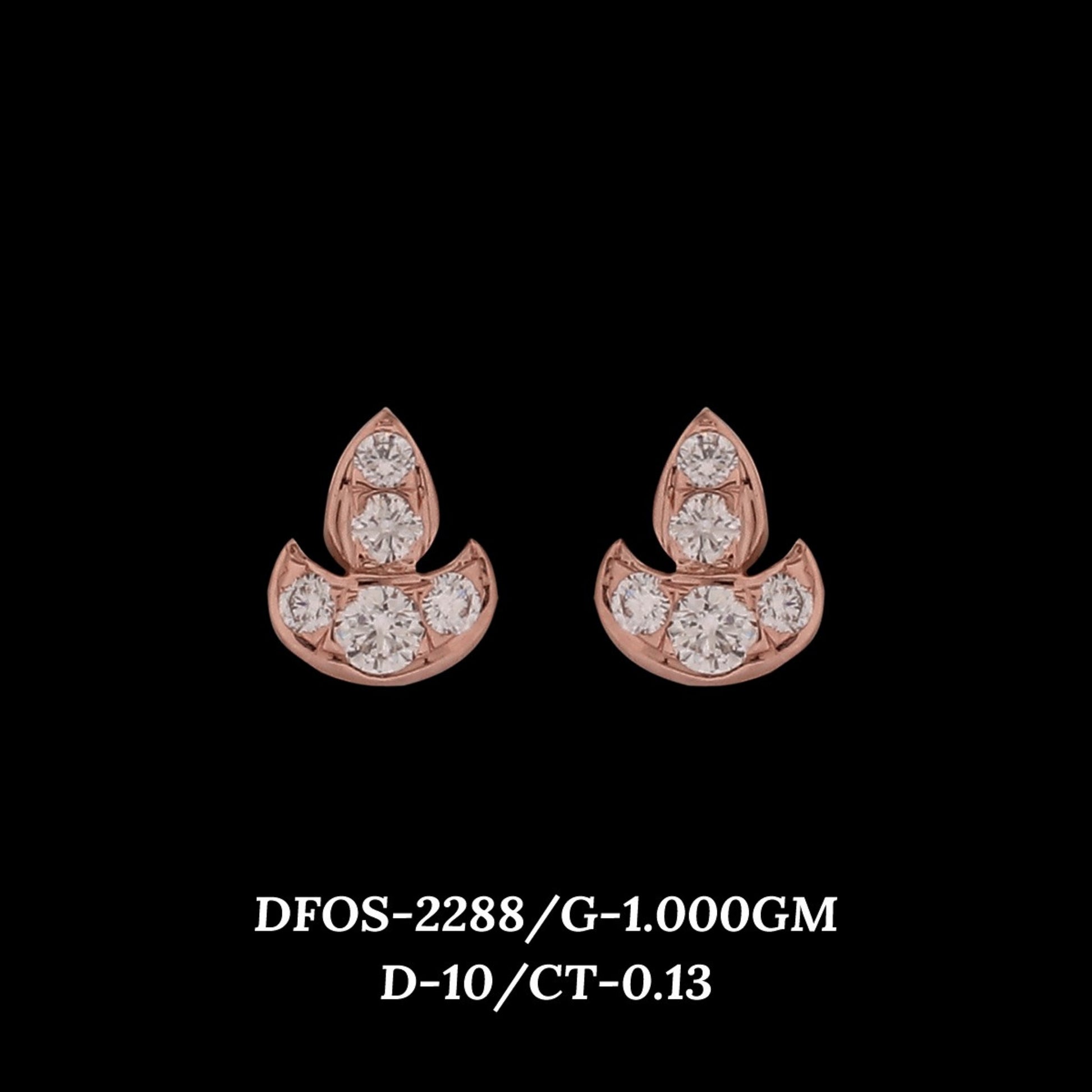 Diamond EARRING With 1 Gms of 18 Kt Gold and 0.13 Cts of Certified Natural Diamonds Code: MJ26ER393