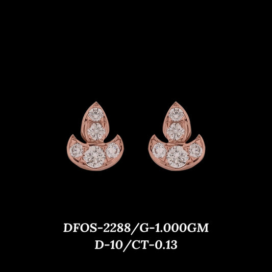 Diamond EARRING With 1 Gms of 18 Kt Gold and 0.13 Cts of Certified Natural Diamonds Code: MJ26ER393