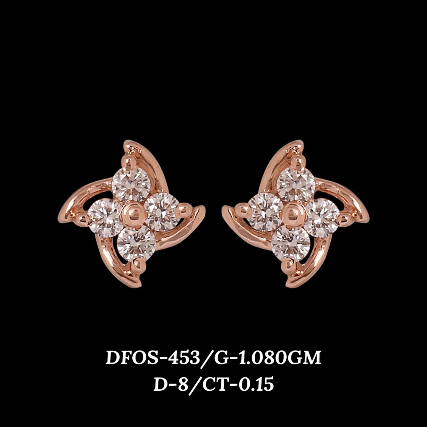 Diamond EARRING With 1.08 Gms of 18 Kt Gold and 0.15 Cts of Certified Natural Diamonds Code: MJ26ER525