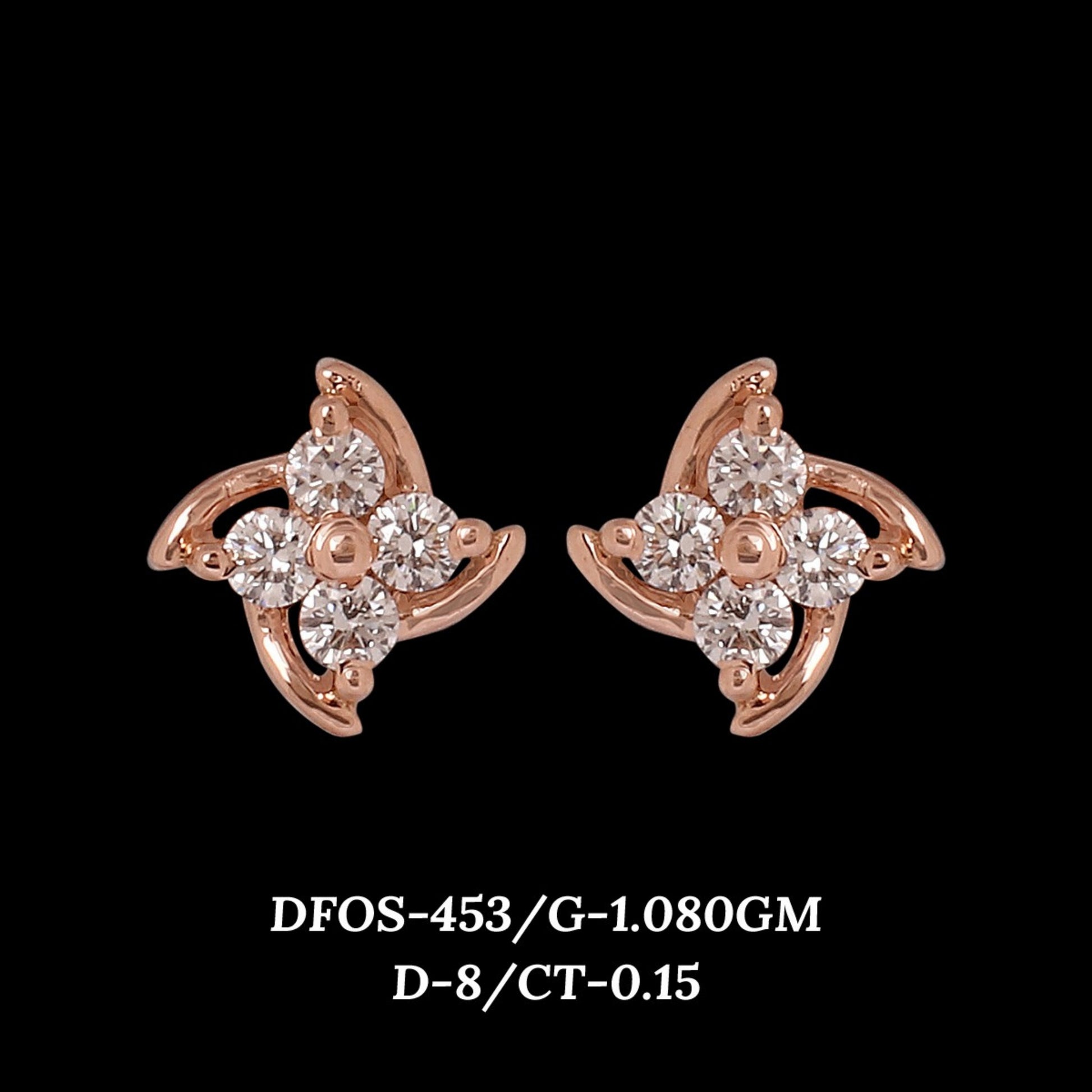 Diamond EARRING With 1.08 Gms of 18 Kt Gold and 0.15 Cts of Certified Natural Diamonds Code: MJ26ER525