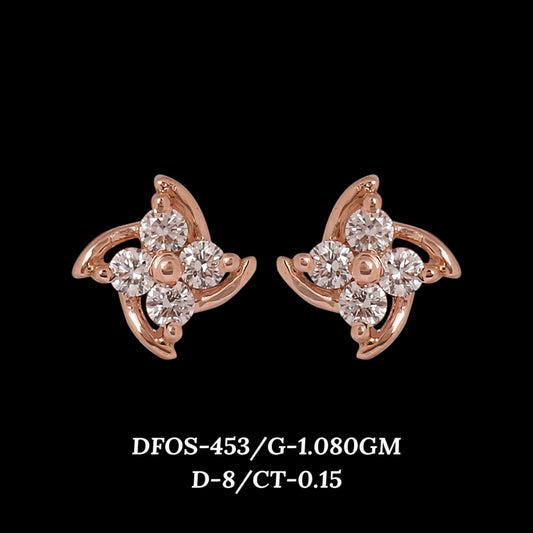 Diamond EARRING With 1.08 Gms of 18 Kt Gold and 0.15 Cts of Certified Natural Diamonds Code: MJ26ER525