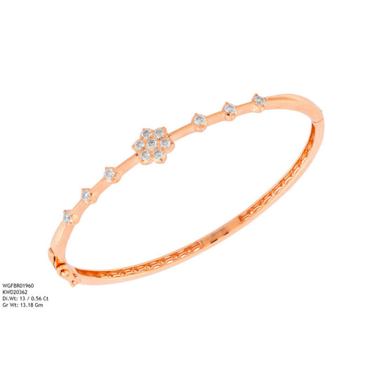 Diamond BANGLE With 13.18 Gms of 18 Kt Gold and 0.56 Cts of Certified Natural Diamonds Code: MJ26BG683