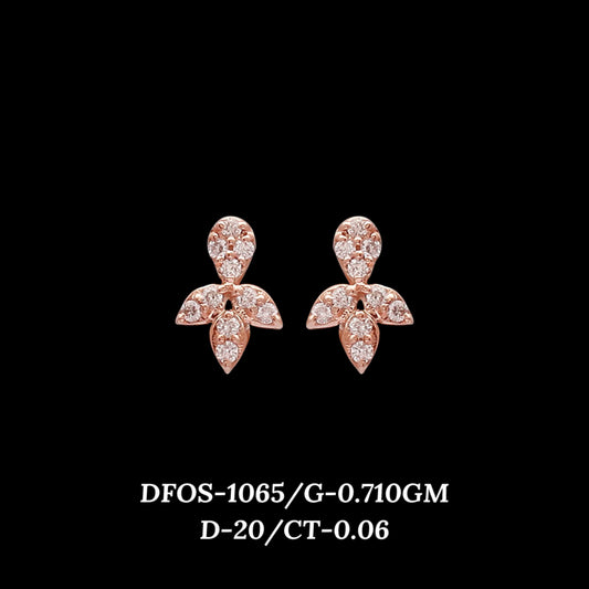 Diamond EARRING With 0.71 Gms of 18 Kt Gold and 0.06 Cts of Certified Natural Diamonds Code: MJ26ER156