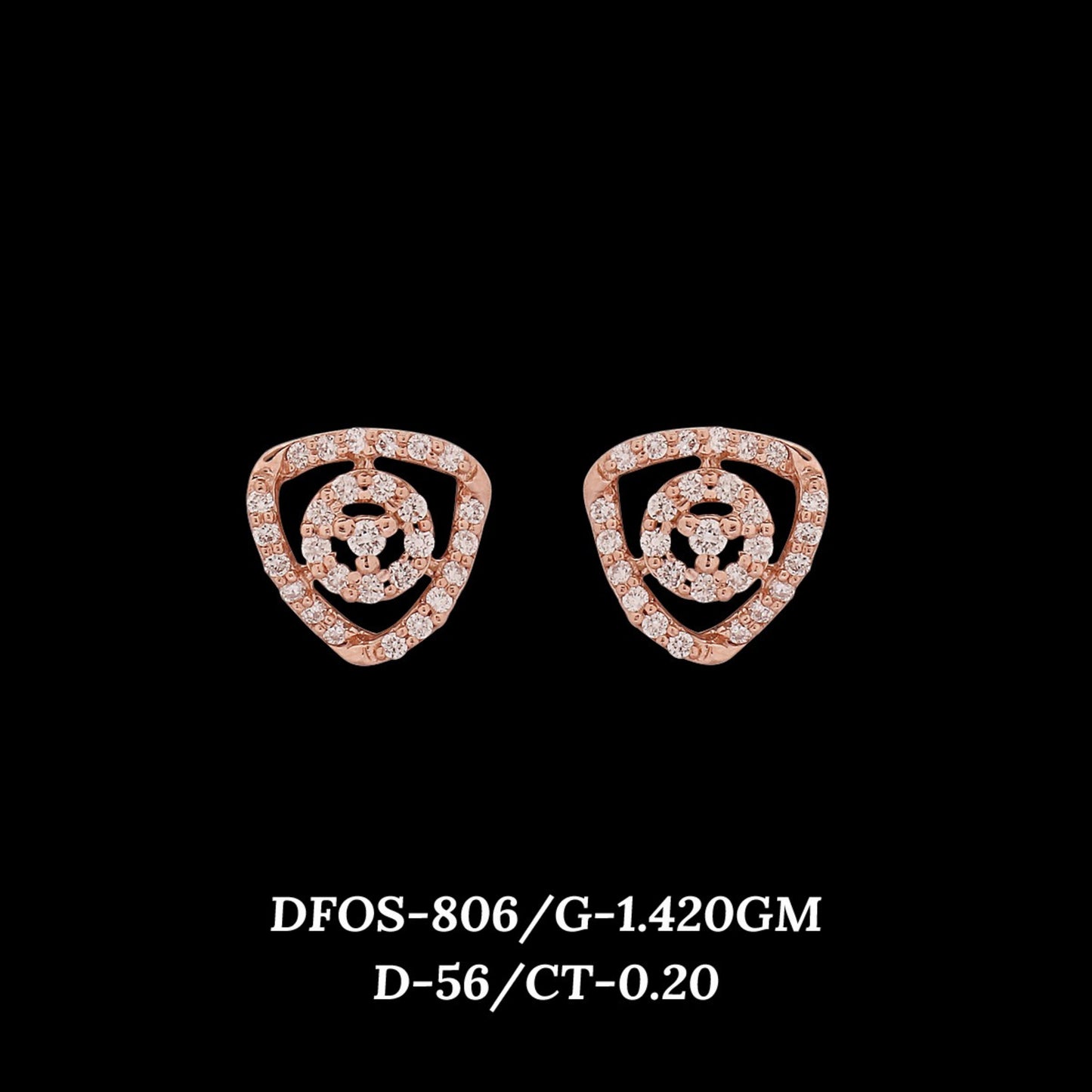 Diamond EARRING With 1.42 Gms of 18 Kt Gold and 0.2 Cts of Certified Natural Diamonds Code: MJ26ER600