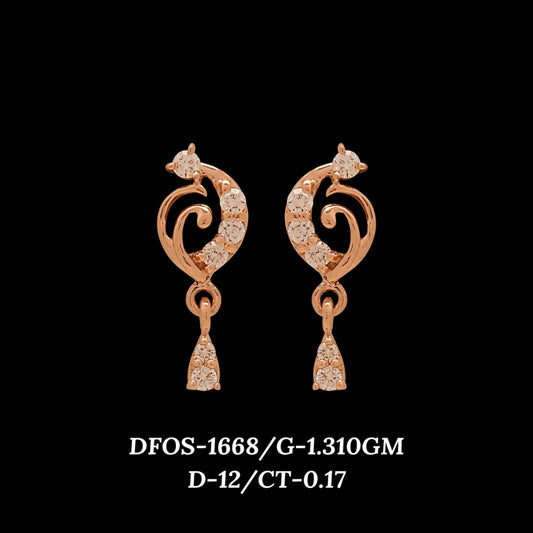 Diamond EARRING With 1.31 Gms of 18 Kt Gold and 0.17 Cts of Certified Natural Diamonds Code: MJ26ER238