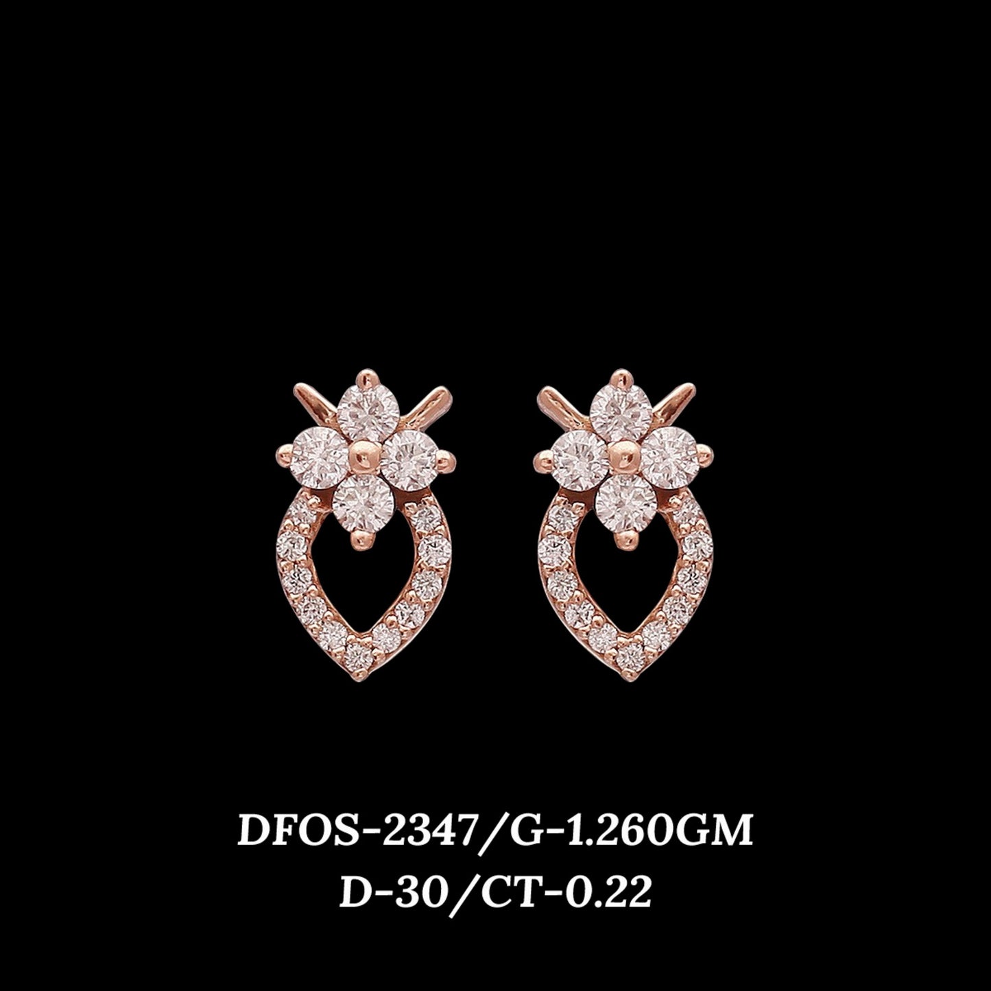 Diamond EARRING With 1.26 Gms of 18 Kt Gold and 0.22 Cts of Certified Natural Diamonds Code: MJ26ER425