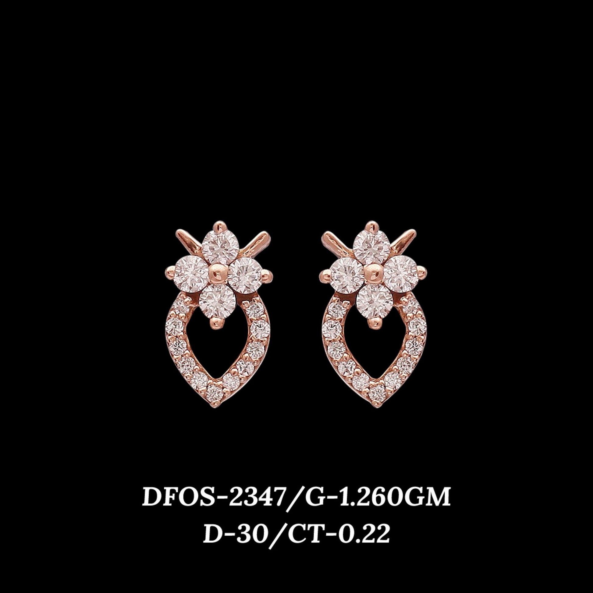 Diamond EARRING With 1.26 Gms of 18 Kt Gold and 0.22 Cts of Certified Natural Diamonds Code: MJ26ER425