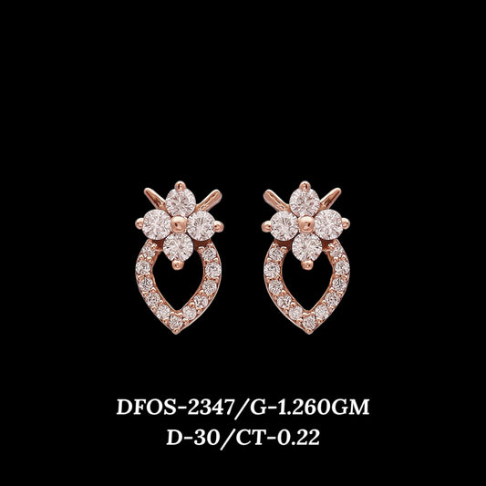 Diamond EARRING With 1.26 Gms of 18 Kt Gold and 0.22 Cts of Certified Natural Diamonds Code: MJ26ER425