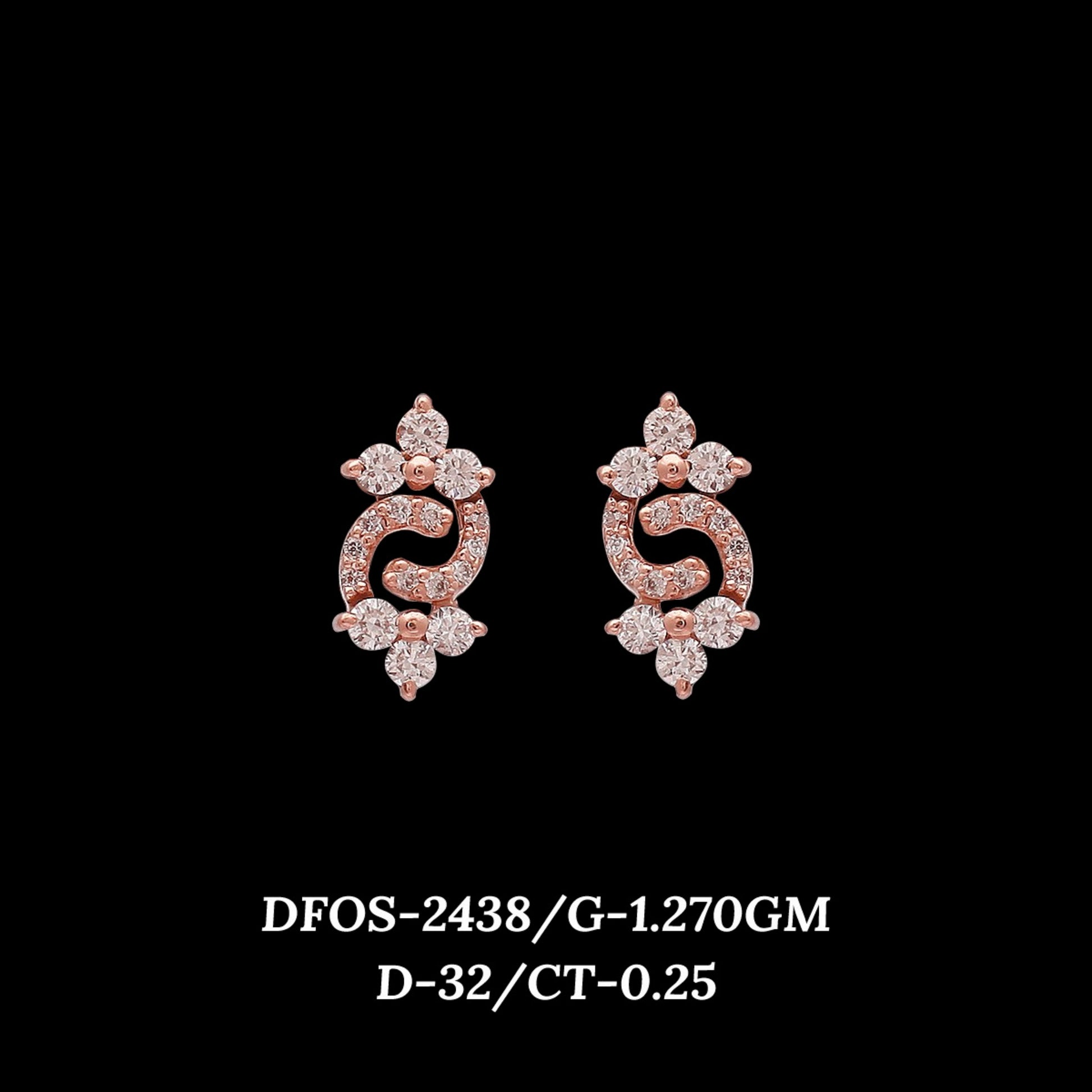 Diamond EARRING With 1.27 Gms of 18 Kt Gold and 0.25 Cts of Certified Natural Diamonds Code: MJ26ER453