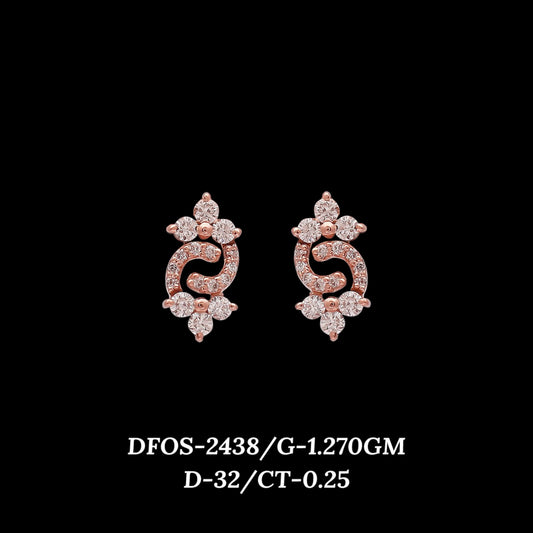 Diamond EARRING With 1.27 Gms of 18 Kt Gold and 0.25 Cts of Certified Natural Diamonds Code: MJ26ER453