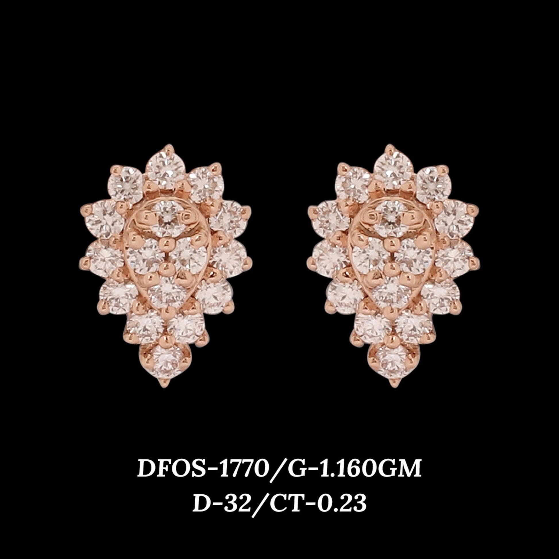 Diamond EARRING With 1.16 Gms of 18 Kt Gold and 0.23 Cts of Certified Natural Diamonds Code: MJ26ER262