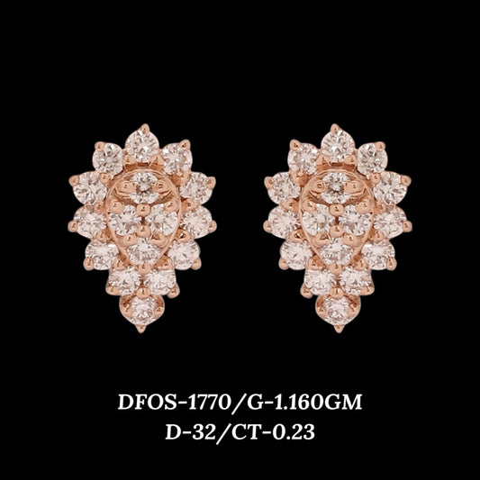 Diamond EARRING With 1.16 Gms of 18 Kt Gold and 0.23 Cts of Certified Natural Diamonds Code: MJ26ER262
