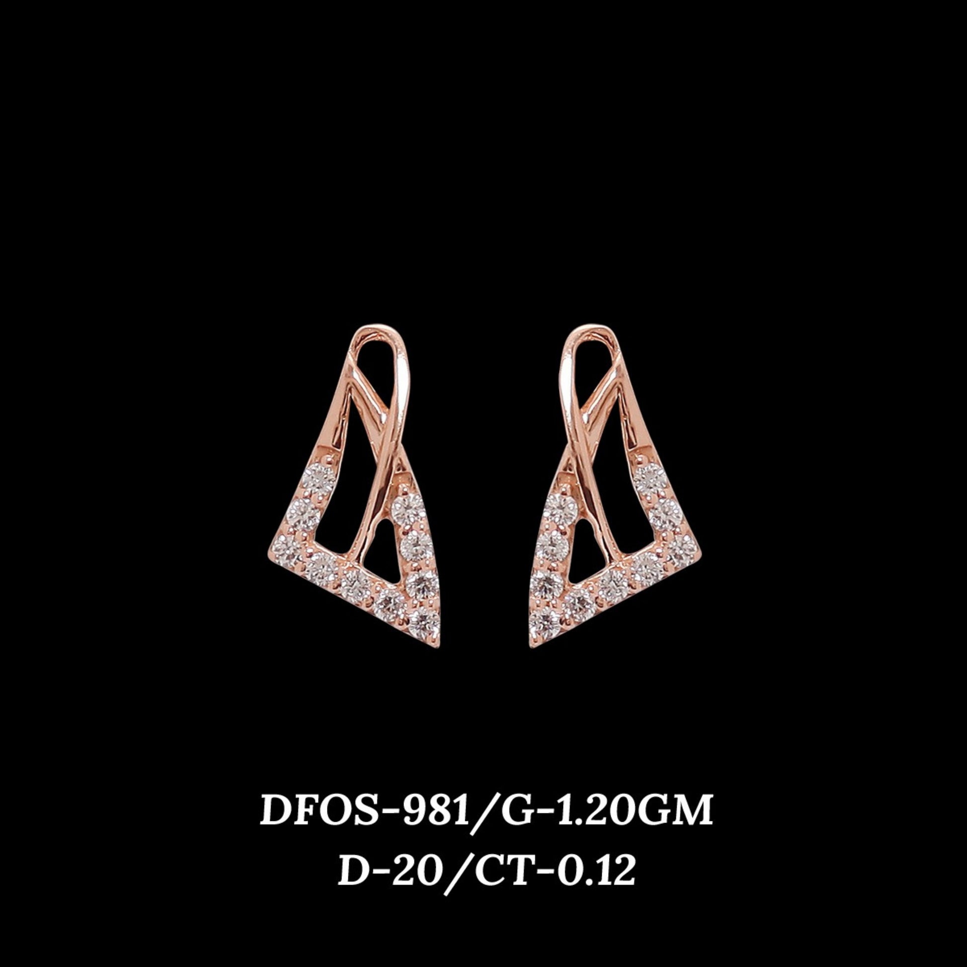 Diamond EARRING With 1.2 Gms of 18 Kt Gold and 0.12 Cts of Certified Natural Diamonds Code: MJ26ER620
