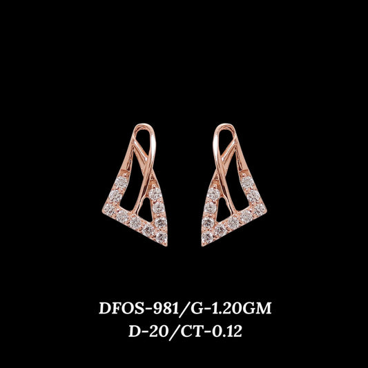 Diamond EARRING With 1.2 Gms of 18 Kt Gold and 0.12 Cts of Certified Natural Diamonds Code: MJ26ER620
