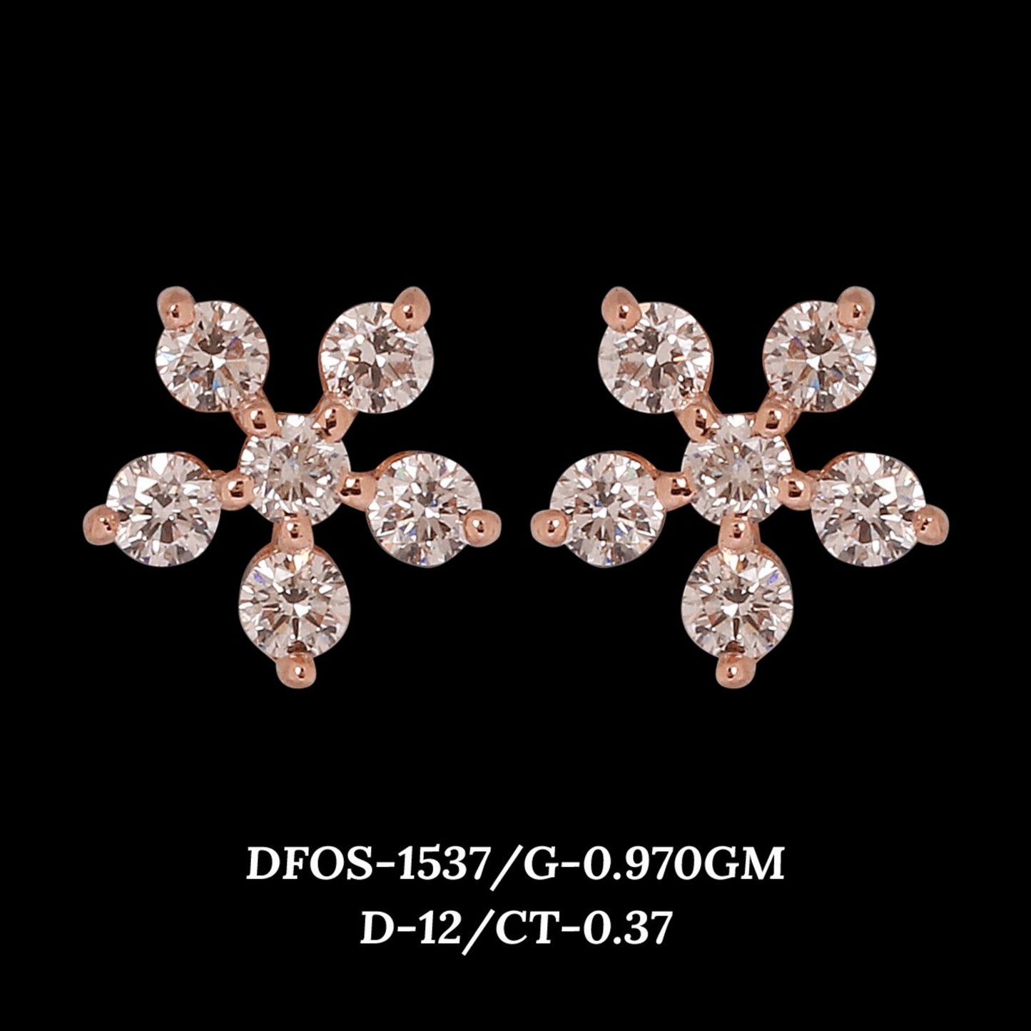 Diamond EARRING With 0.97 Gms of 18 Kt Gold and 0.37 Cts of Certified Natural Diamonds Code: MJ26ER209