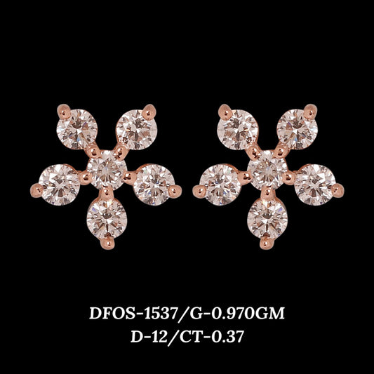 Diamond EARRING With 0.97 Gms of 18 Kt Gold and 0.37 Cts of Certified Natural Diamonds Code: MJ26ER209