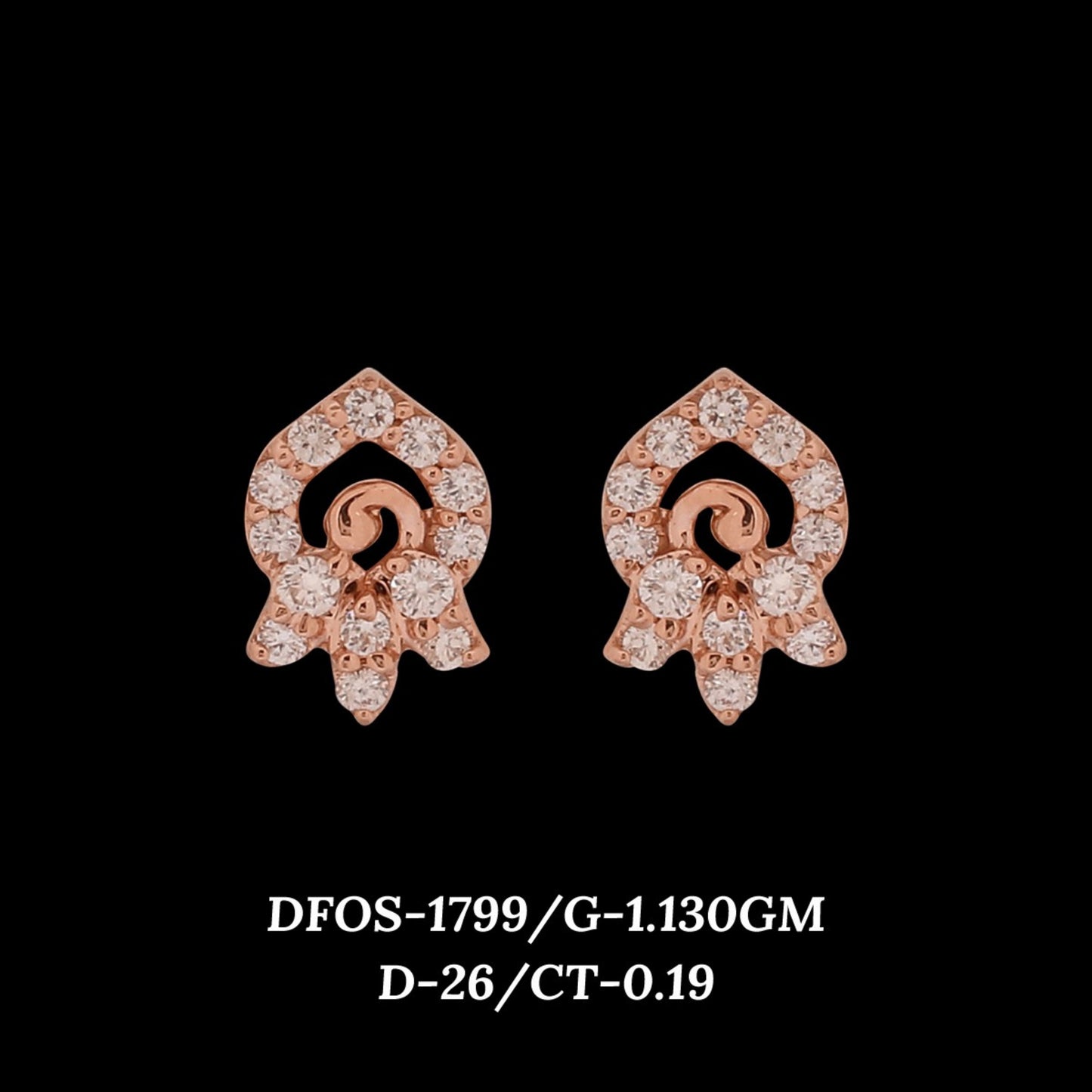 Diamond EARRING With 1.13 Gms of 18 Kt Gold and 0.19 Cts of Certified Natural Diamonds Code: MJ26ER285