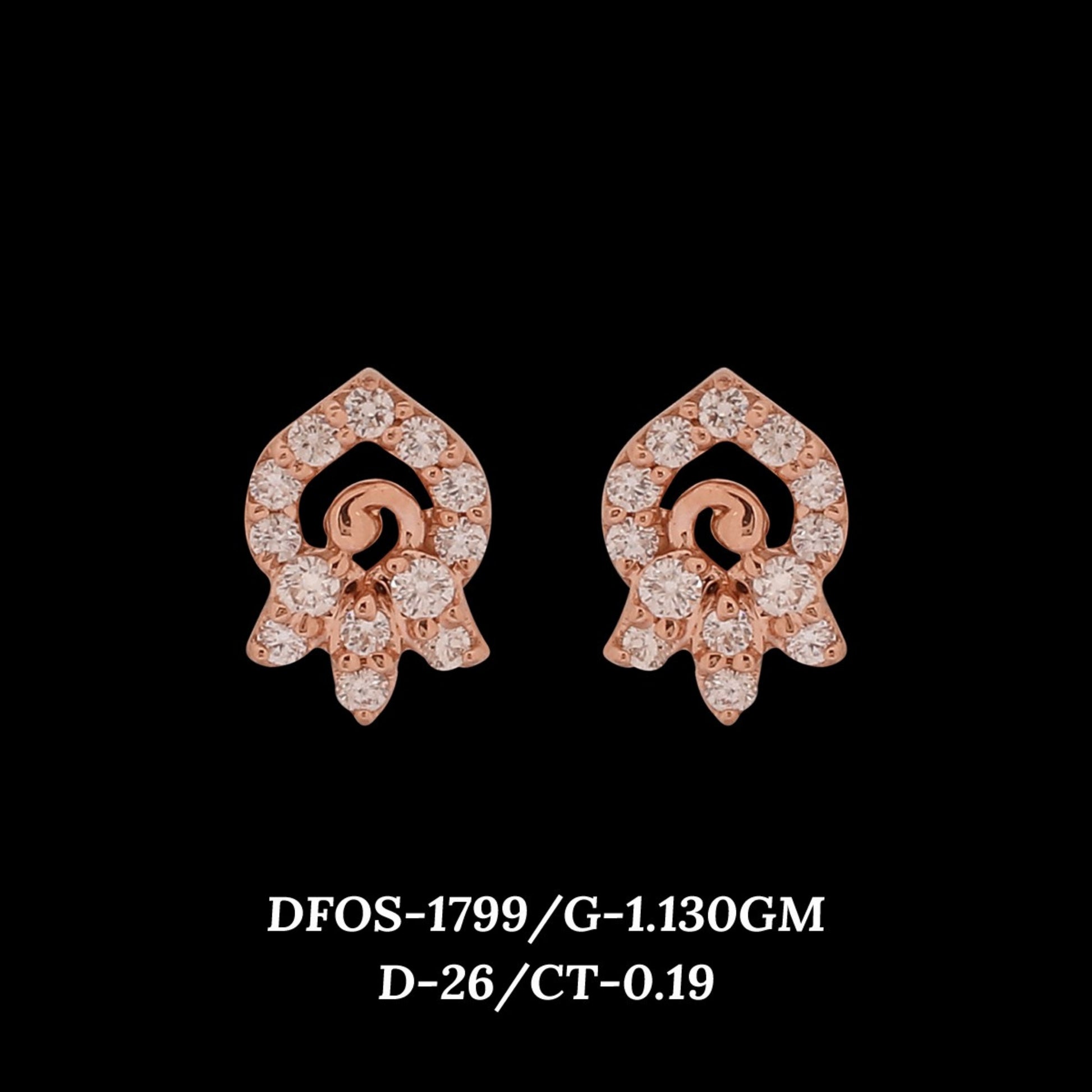 Diamond EARRING With 1.13 Gms of 18 Kt Gold and 0.19 Cts of Certified Natural Diamonds Code: MJ26ER285