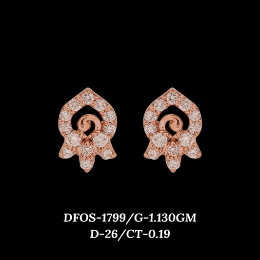 Diamond EARRING With 1.13 Gms of 18 Kt Gold and 0.19 Cts of Certified Natural Diamonds Code: MJ26ER285