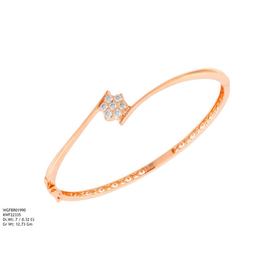 Diamond BANGLE With 12.73 Gms of 18 Kt Gold and 0.32 Cts of Certified Natural Diamonds Code: MJ26BG692