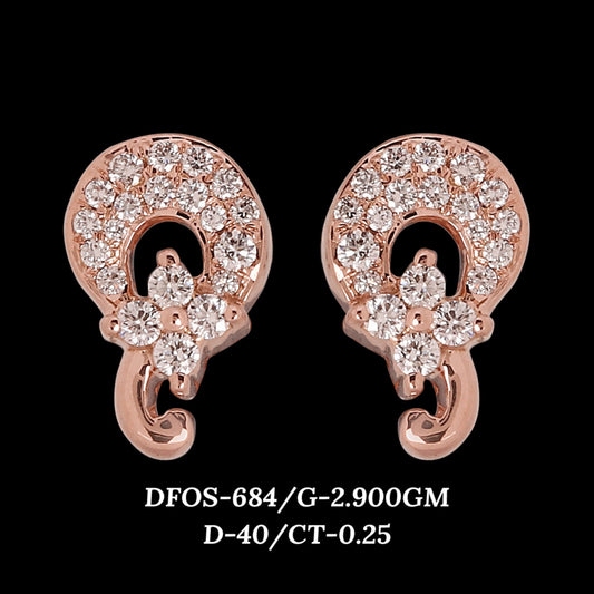 Diamond EARRING With 2.9 Gms of 18 Kt Gold and 0.25 Cts of Certified Natural Diamonds Code: MJ26ER564