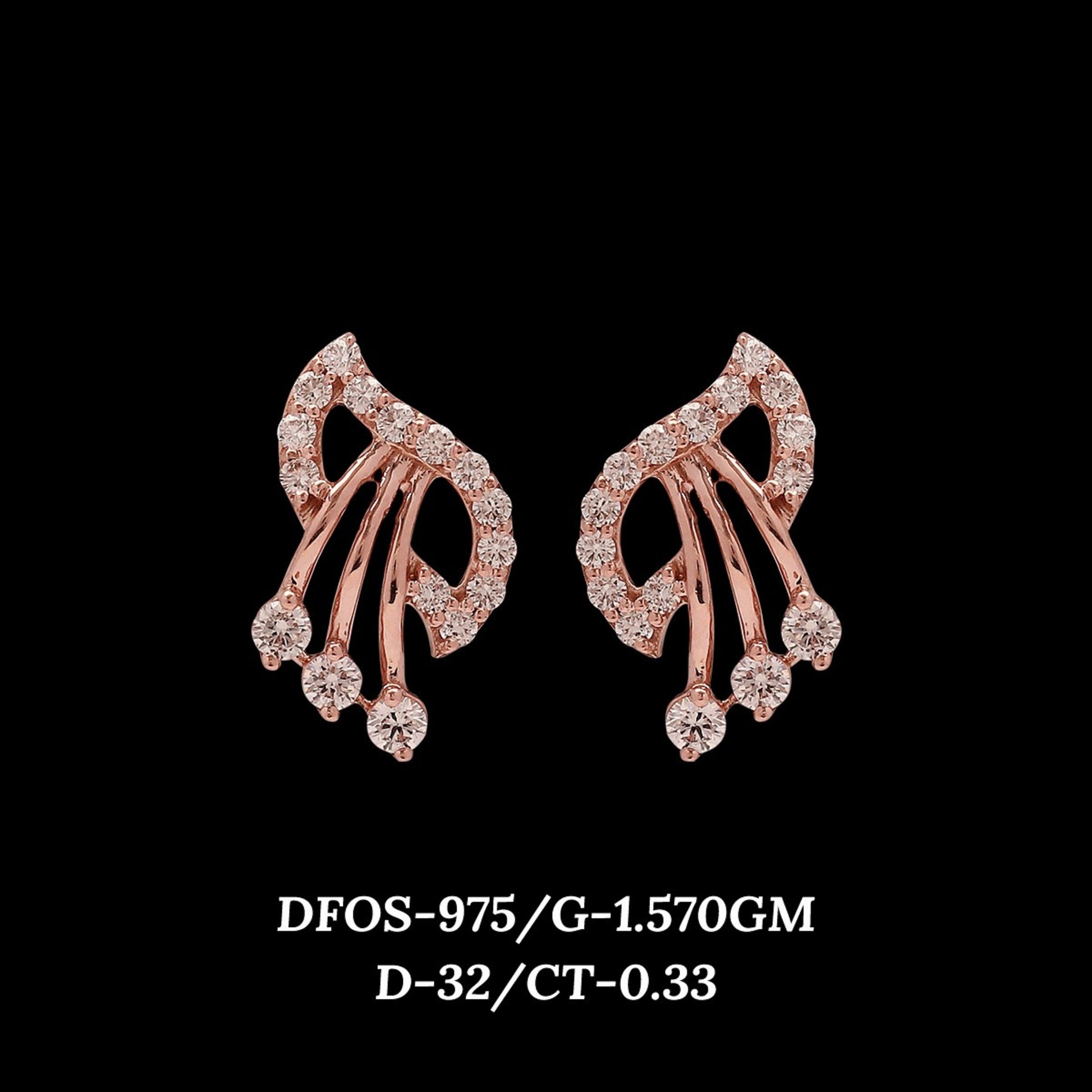 Diamond EARRING With 1.57 Gms of 18 Kt Gold and 0.33 Cts of Certified Natural Diamonds Code: MJ26ER619