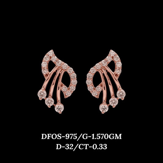 Diamond EARRING With 1.57 Gms of 18 Kt Gold and 0.33 Cts of Certified Natural Diamonds Code: MJ26ER619