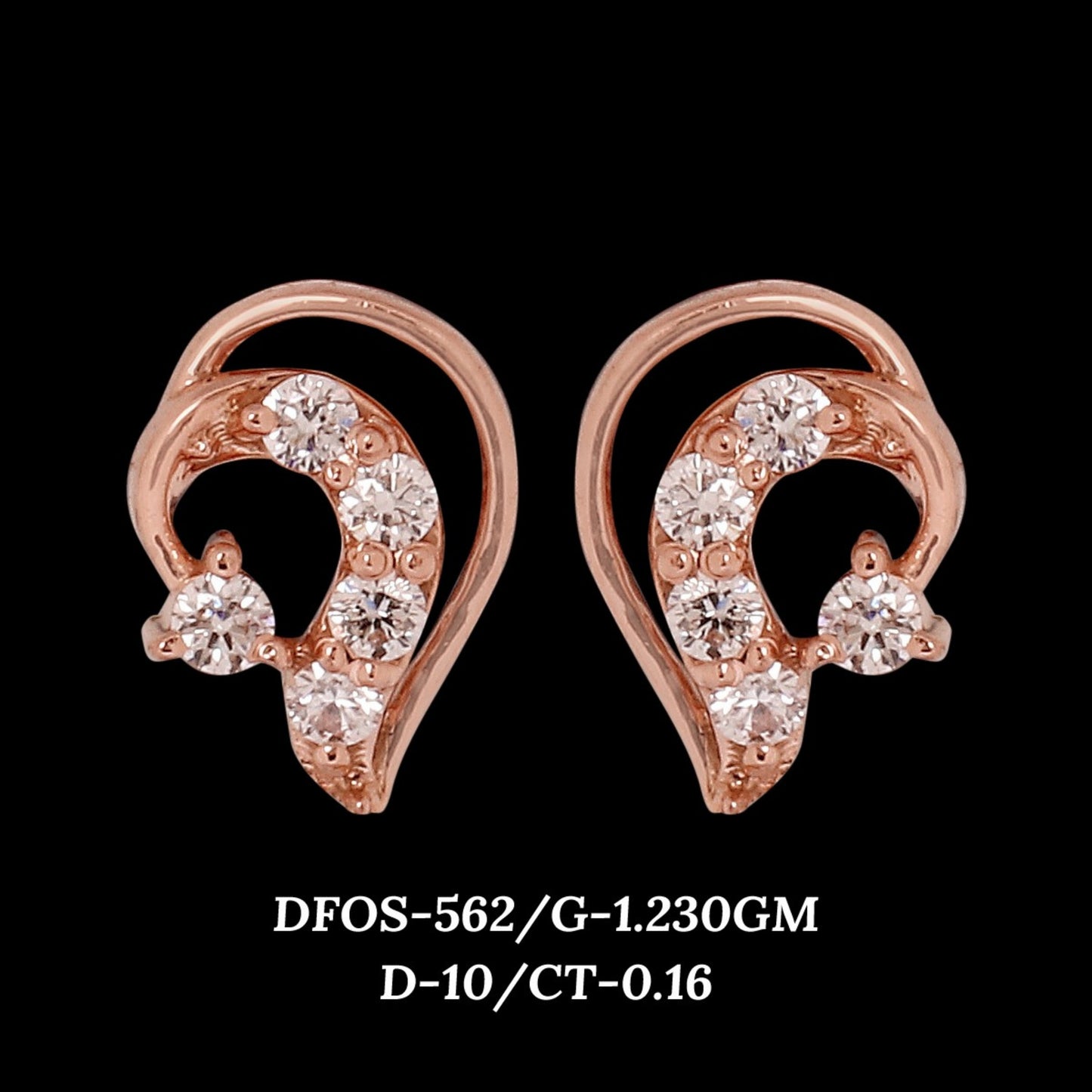 Diamond EARRING With 1.23 Gms of 18 Kt Gold and 0.16 Cts of Certified Natural Diamonds Code: MJ26ER550