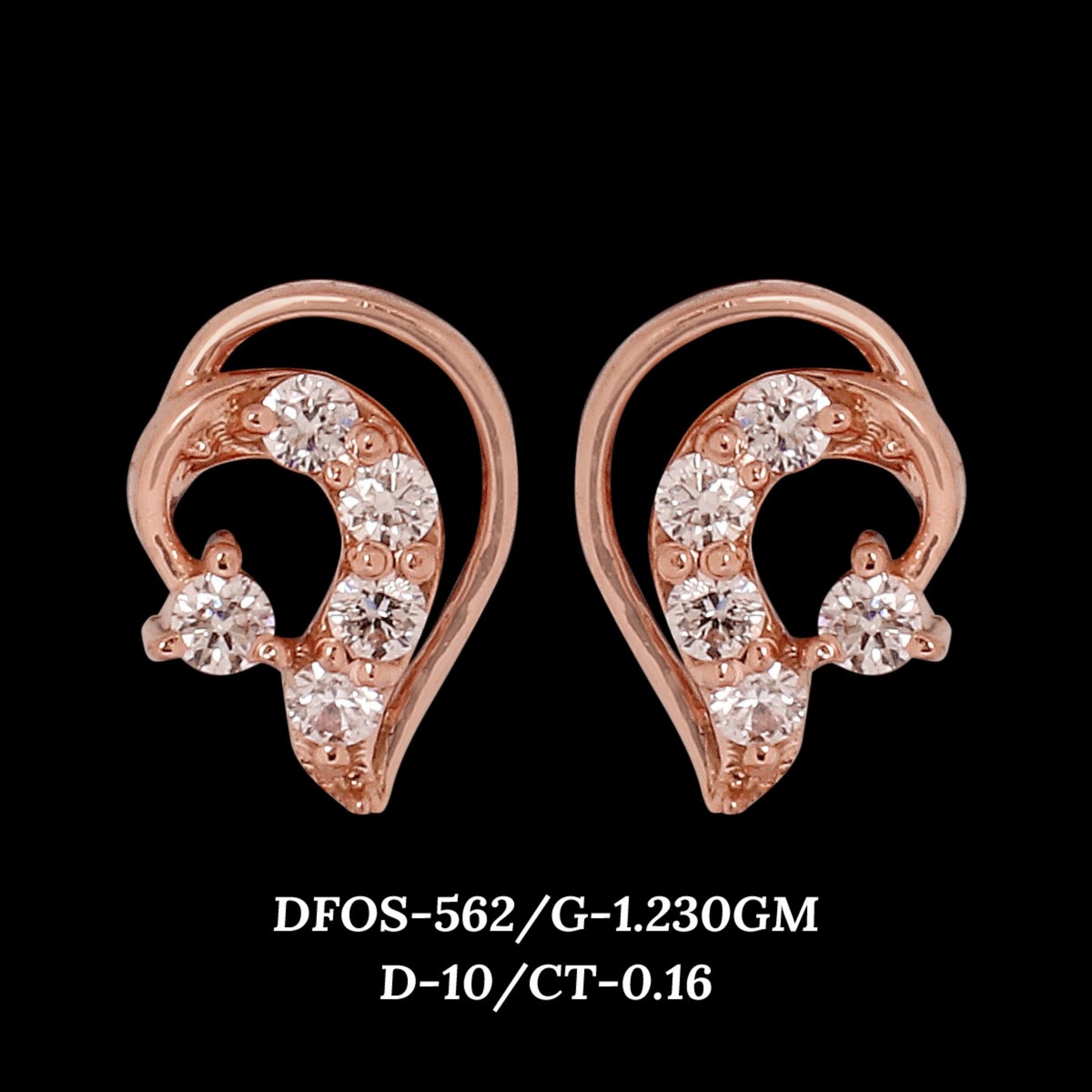 Diamond EARRING With 1.23 Gms of 18 Kt Gold and 0.16 Cts of Certified Natural Diamonds Code: MJ26ER550